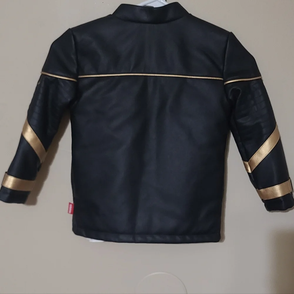 Disney Marvel Black and Gold Superhero Jacket Size 4
